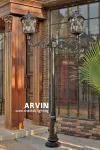 چراغ پارکی شب تاب مدل آروین + دو شاخه آرین سربالا + پایه نارون چراغ پارکی شب تاب مدل آروین + دو شاخه آرین سربالا + پایه نارون