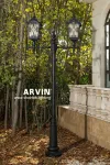 چراغ پارکی شب تاب مدل آروین + دو شاخه باتیس سربالا + پایه نارون چراغ پارکی شب تاب مدل آروین + دو شاخه باتیس سربالا + پایه نارون