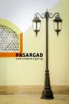 چراغ پارکی شب تاب مدل پاسارگاد + دو شاخه سناتور سرازیر + پایه صنوبر