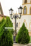 چراغ پارکی شب تاب مدل روژان + دو شاخه سپیدار سربالا + پایه درباری چراغ پارکی شب تاب مدل روژان + دو شاخه سپیدار سربالا + پایه درباری